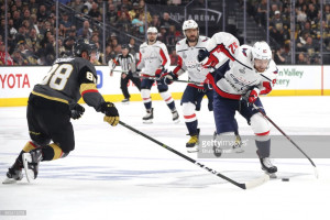 in Game One of the 2018 NHL Stanley Cup Final at T-Mobile Arena on May 28, 2018 in Las Vegas, Nevada.